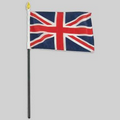 4"x6" United Kingdom Flag W/Black Plastic Pole & Gold Spear